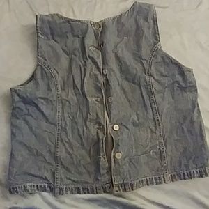 The Limited Chambray Sleeveless crop Top